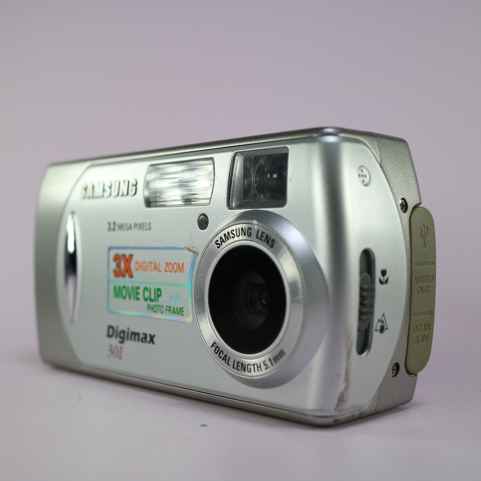 Samsung Digital Camera Digimax 301 3.2MP Silver Tested