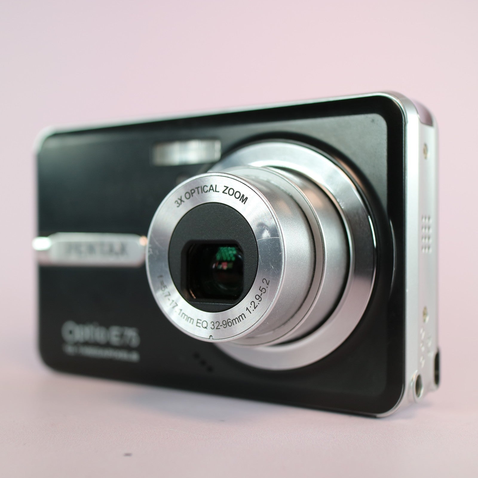 Pentax Digital Camera Optio E75 10.1MP Black Tested Full Working Set