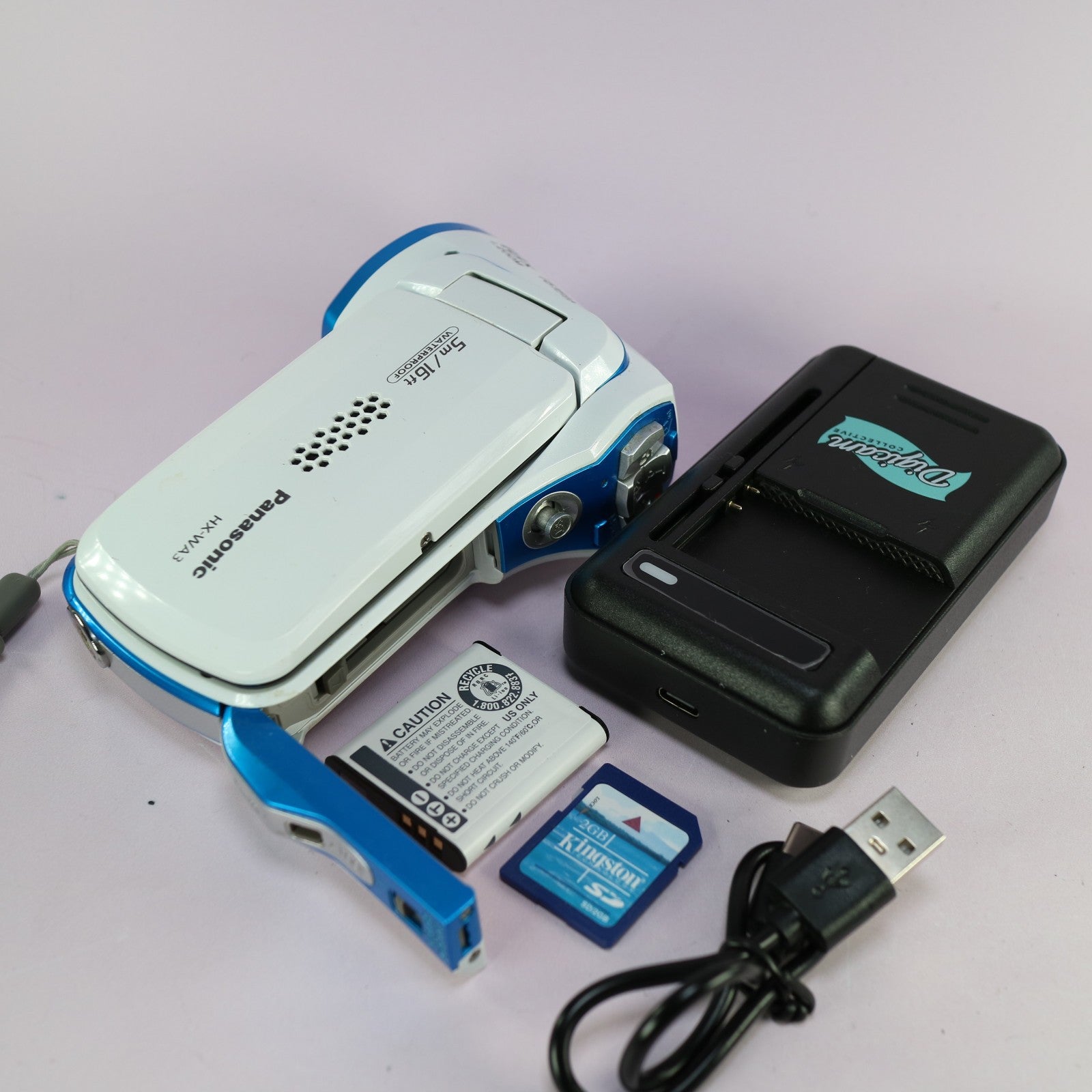 Panasonic HX-WA3 14.3MP Underwater Digital Video Recorder White Tested Full Set