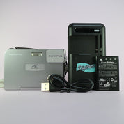 Olympus Digital Camera AZ-1 3.2MP Silver Tested With Battery and Charger