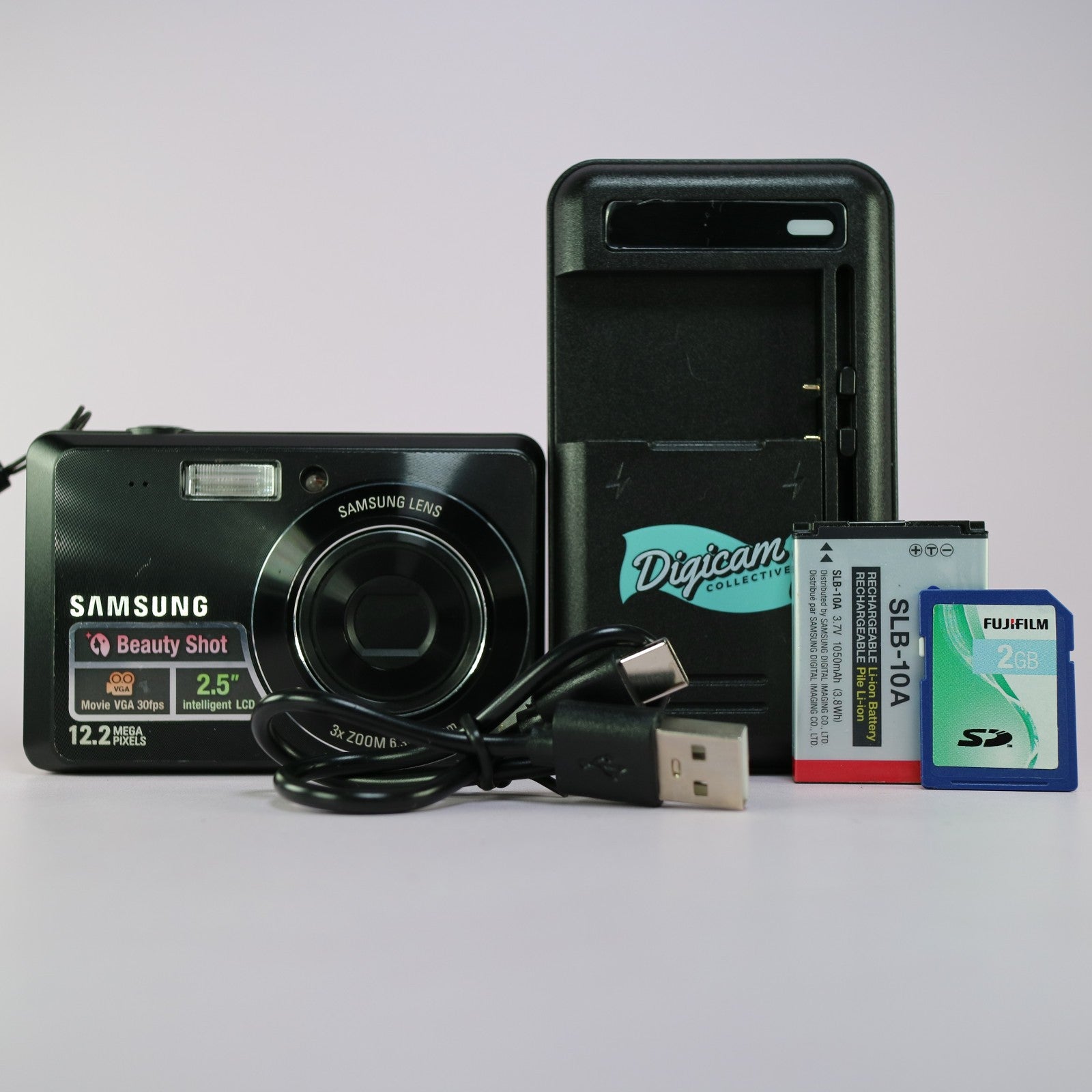 Samsung Digital Camera ES63 12.2MP Black Tested Full Working Set