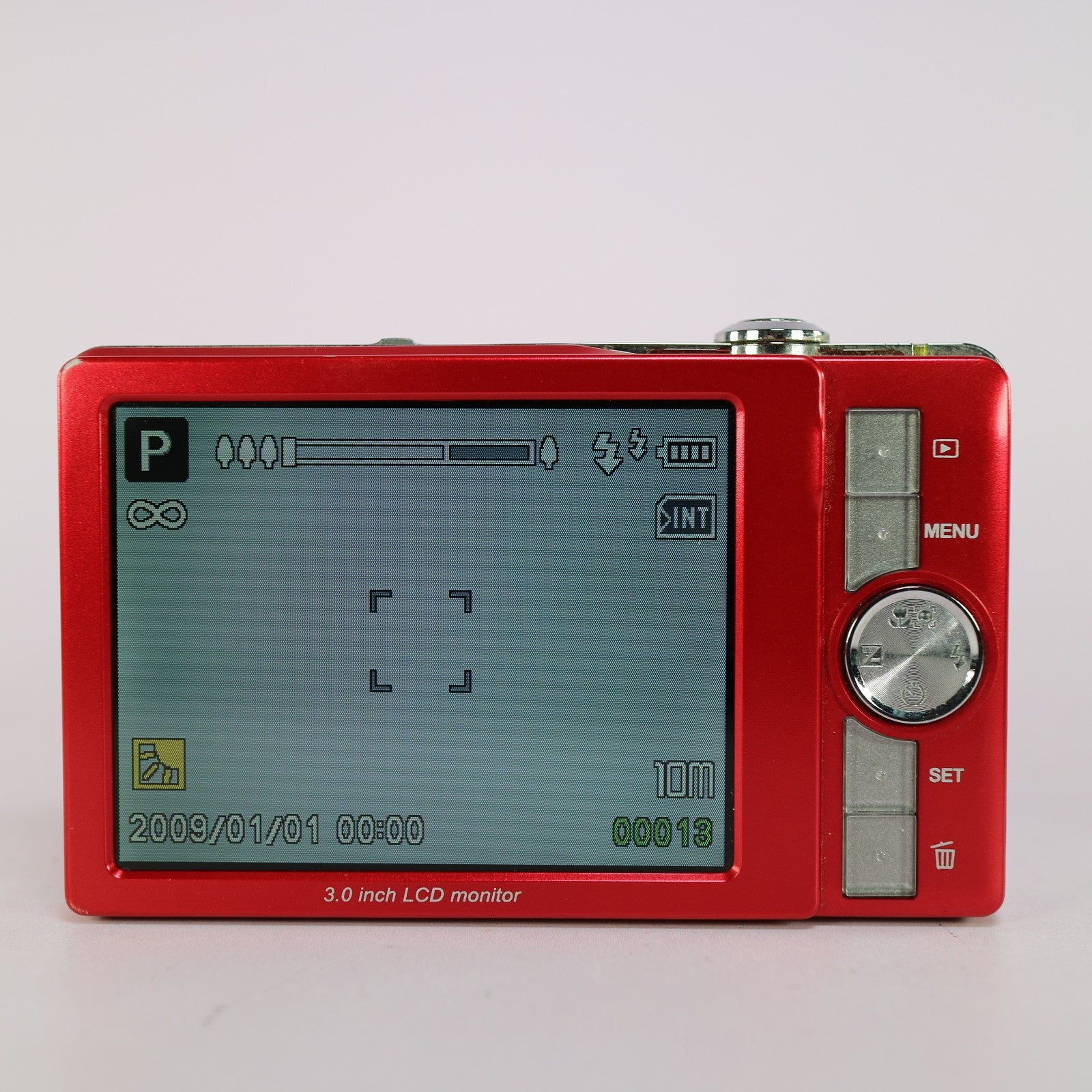 Hitachi Digital Camera HDC-1097ER 10.0MP Red Tested Full Working Set