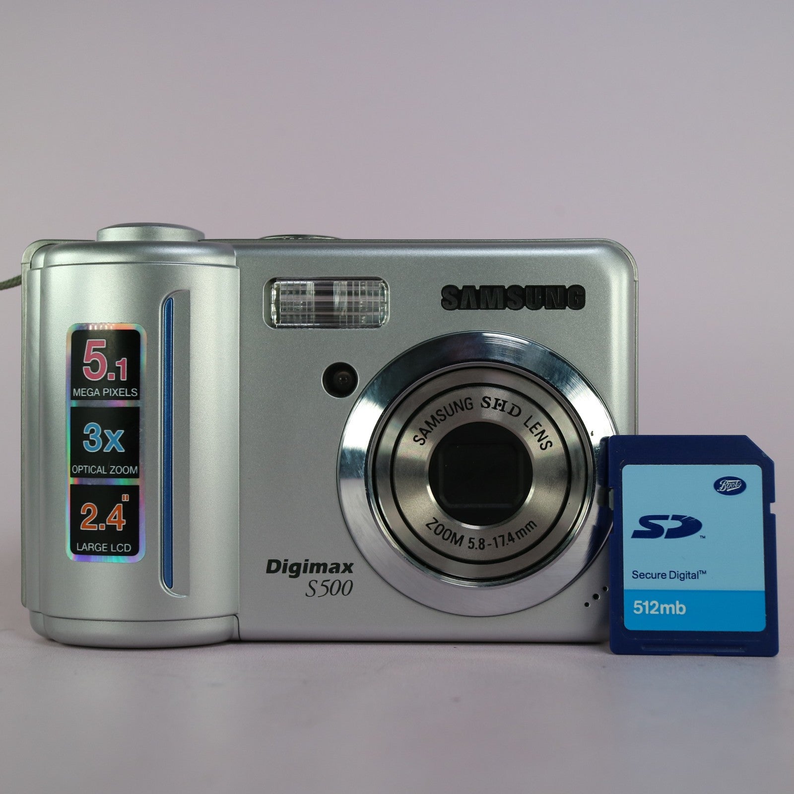 Samsung Digimax S500 5.1MP Compact Digital Camera Silver Tested