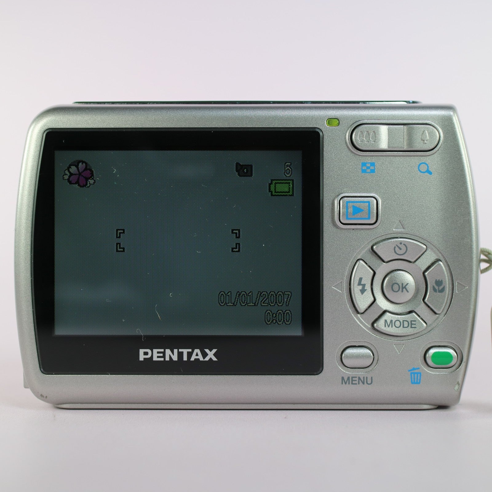 Pentax Optio E35 7.1MP Compact Digital Camera Silver Tested