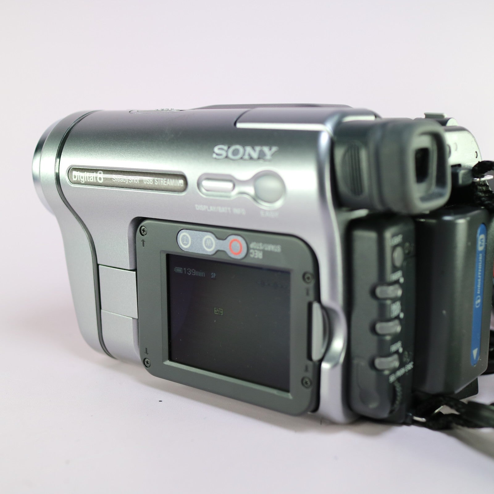 Sony Handycam DCR-TRV285E Handheld Digital8 8mm Camcorder Silver Tested Full Set