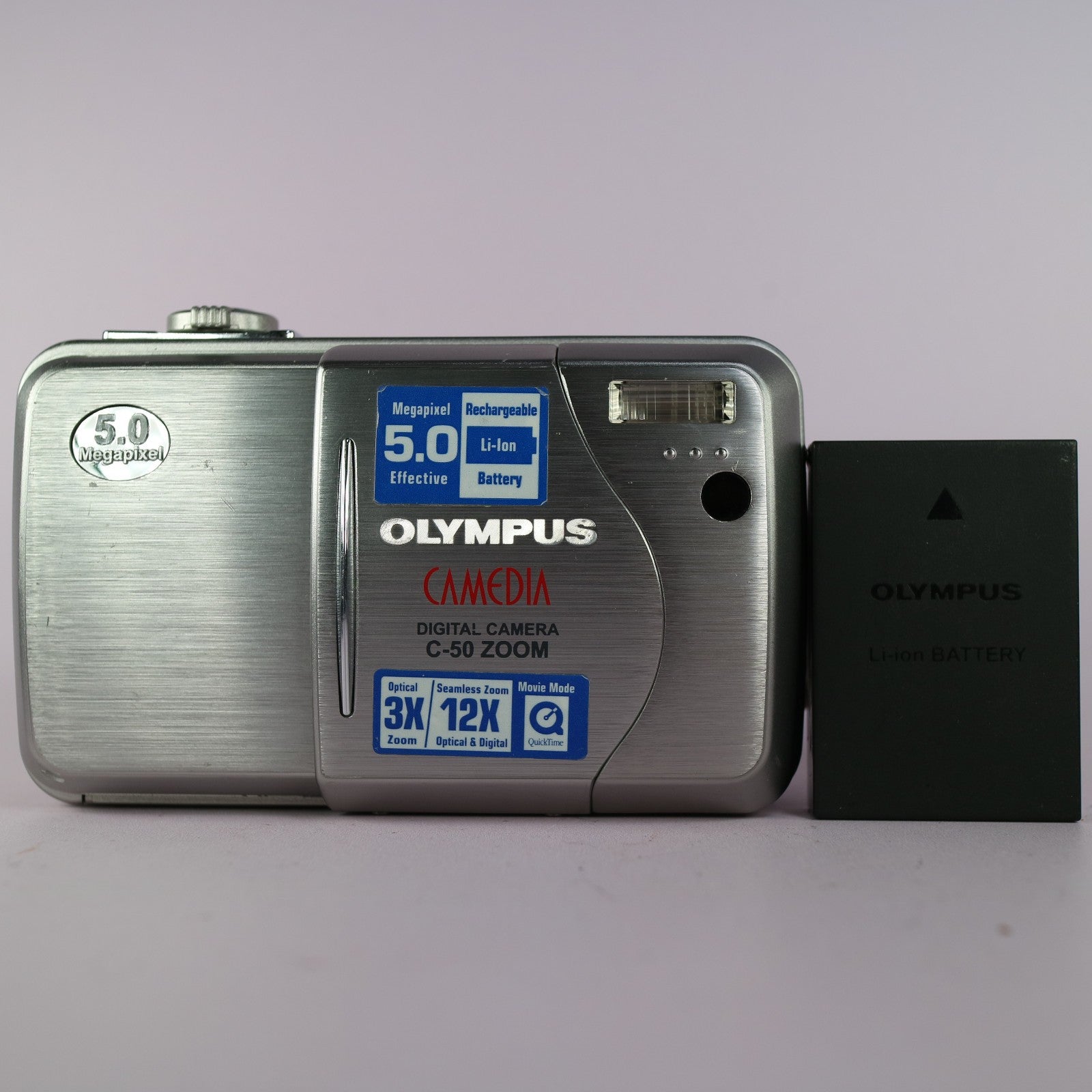 Olympus Digital Camera Camedia C-50 Zoom 5.0MP Silver Tested