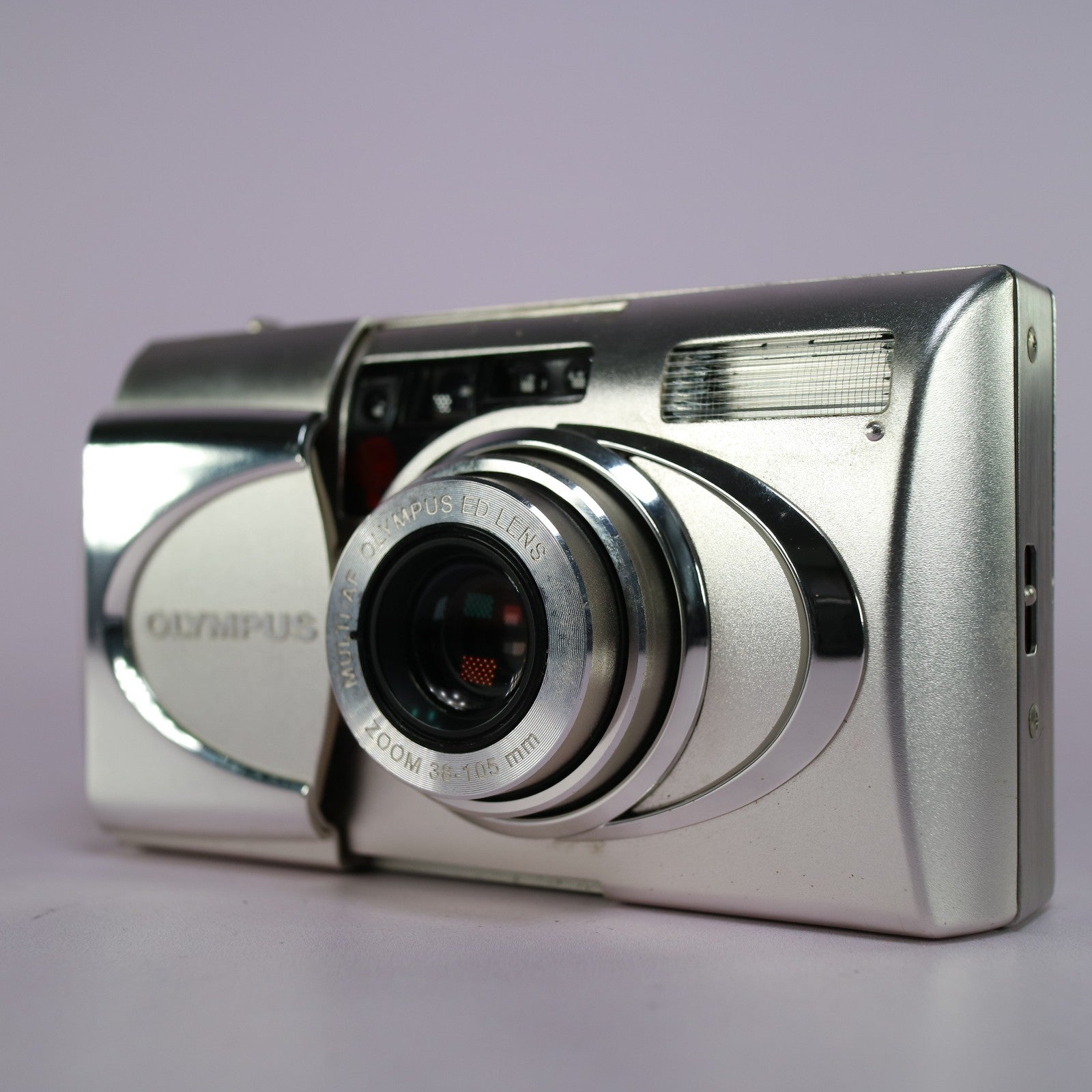 Olympus MJU V 35mm Film Point and Shoot Metal Body Camera Silver Tested