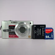 Panasonic Digital Camera Lumix DMC-FX10 6.0MP Silver Tested Full Working Set