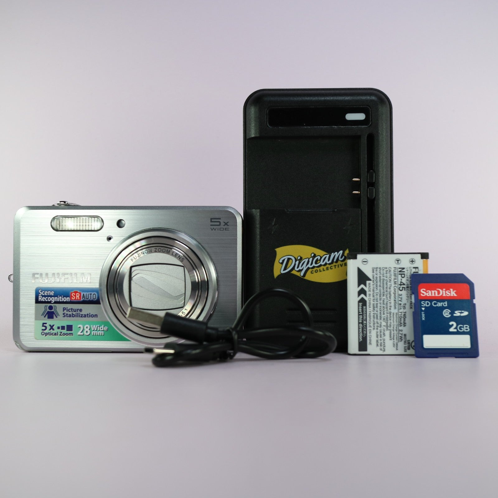 Fujifilm Digital Camera FinePix J210 10.0MP Silver Tested Full Working Set
