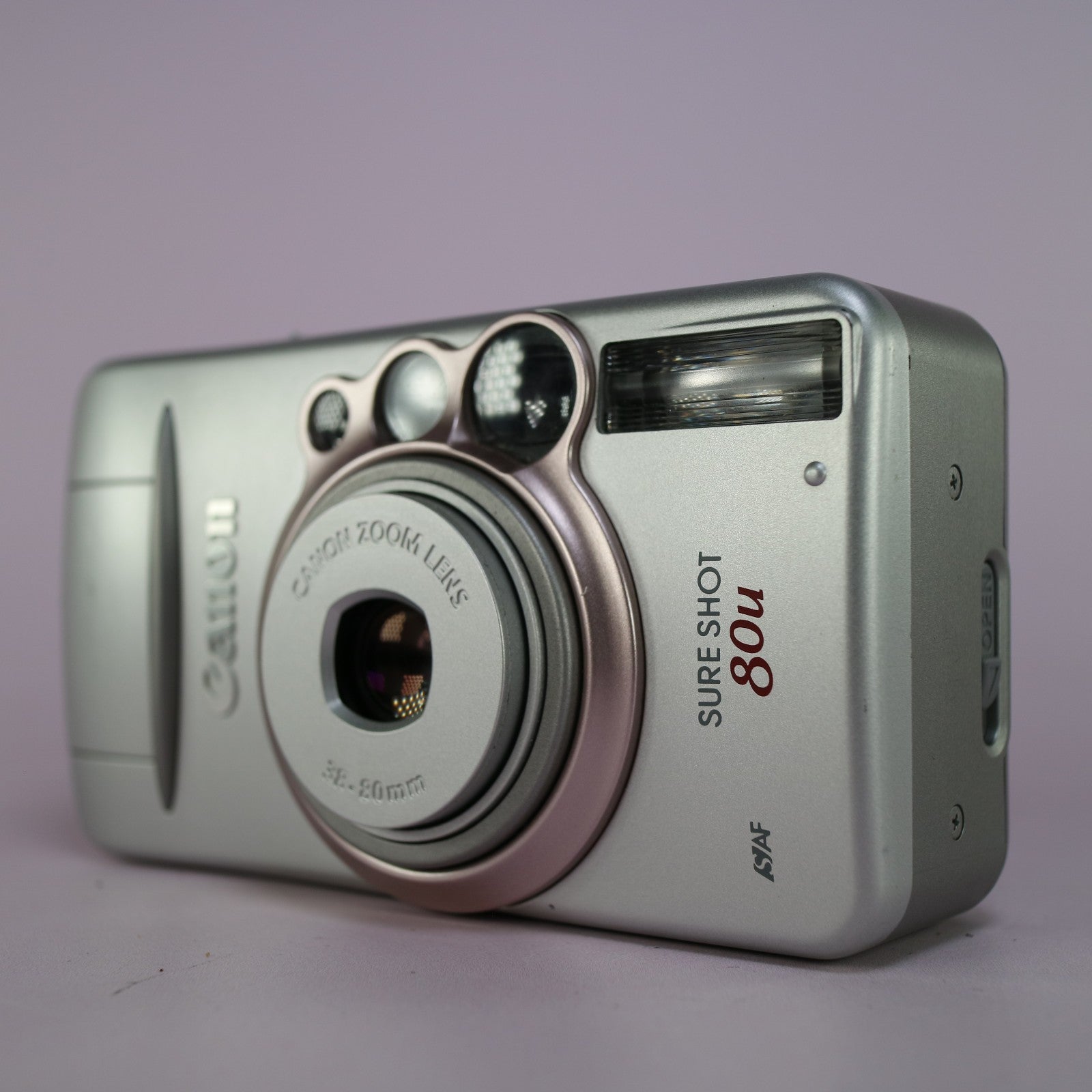 Canon Sure Shot 80u 35mm Film Point and Shoot Camera Silver Tested