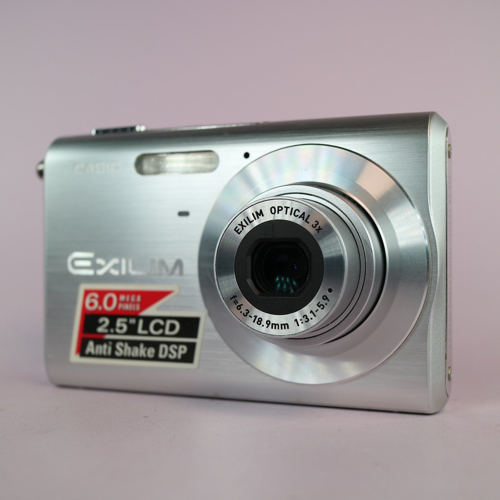 Casio Digital Camera Exilim EX-Z60 6.0MP Silver Tested Full Working Set
