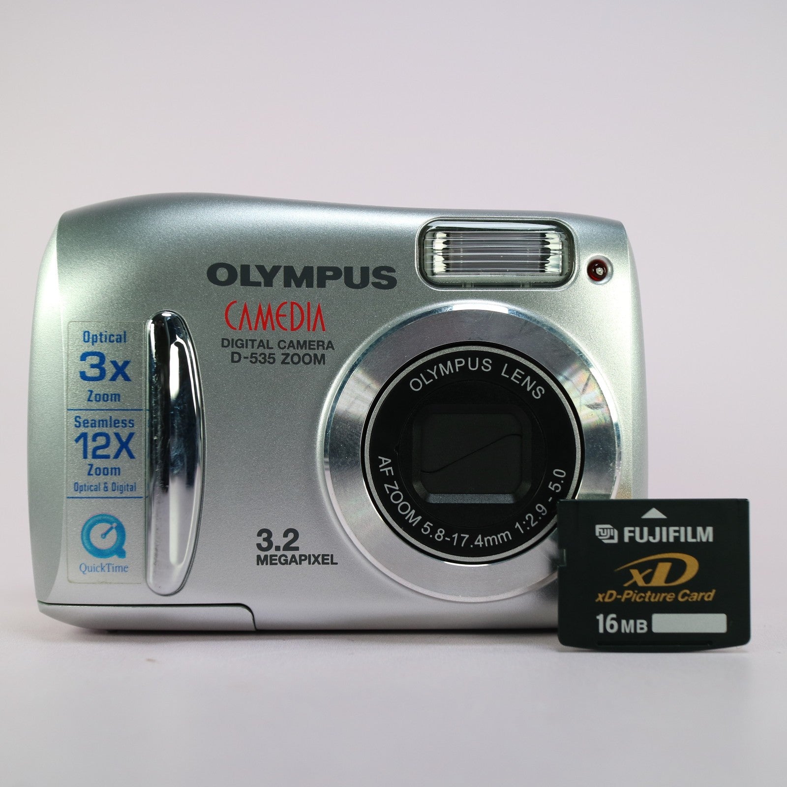Olympus Digital Camera Camedia D-535 Zoom 3.2MP Silver Tested With xD Card
