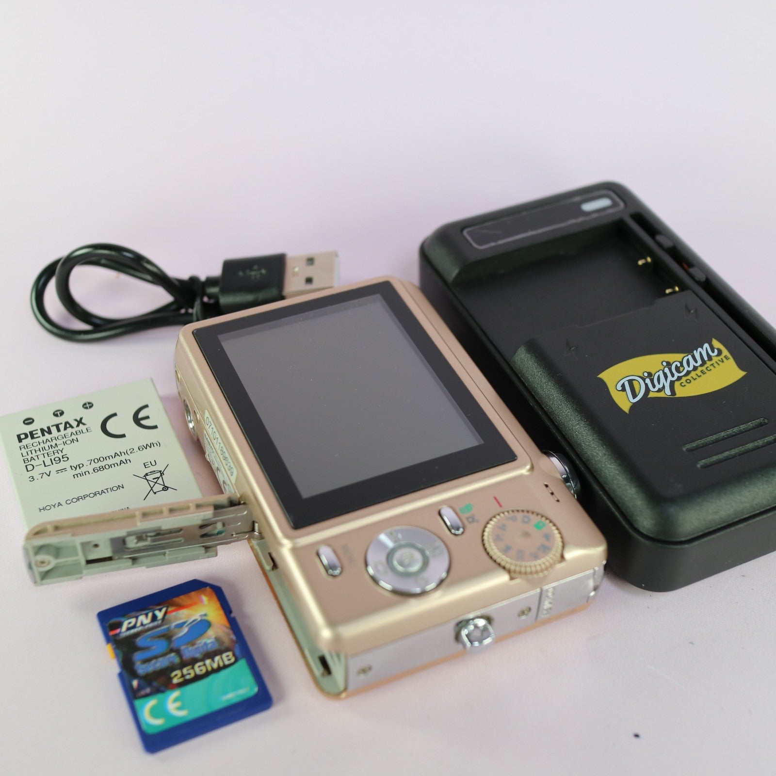 Sanyo VPC-E760 7.1MP Compact Digital Camera Gold Tested Full Working Set