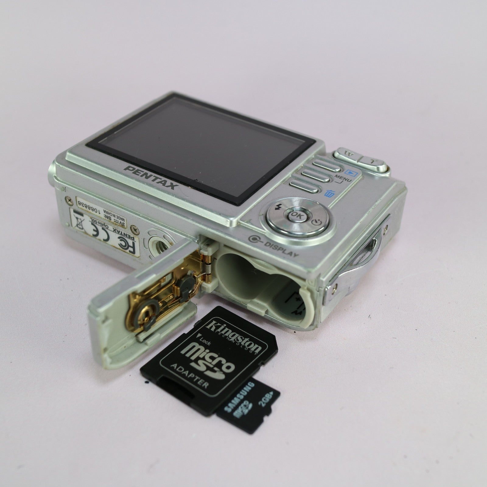 Pentax Optio 50L 5.0MP Compact Digital Camera Silver Tested