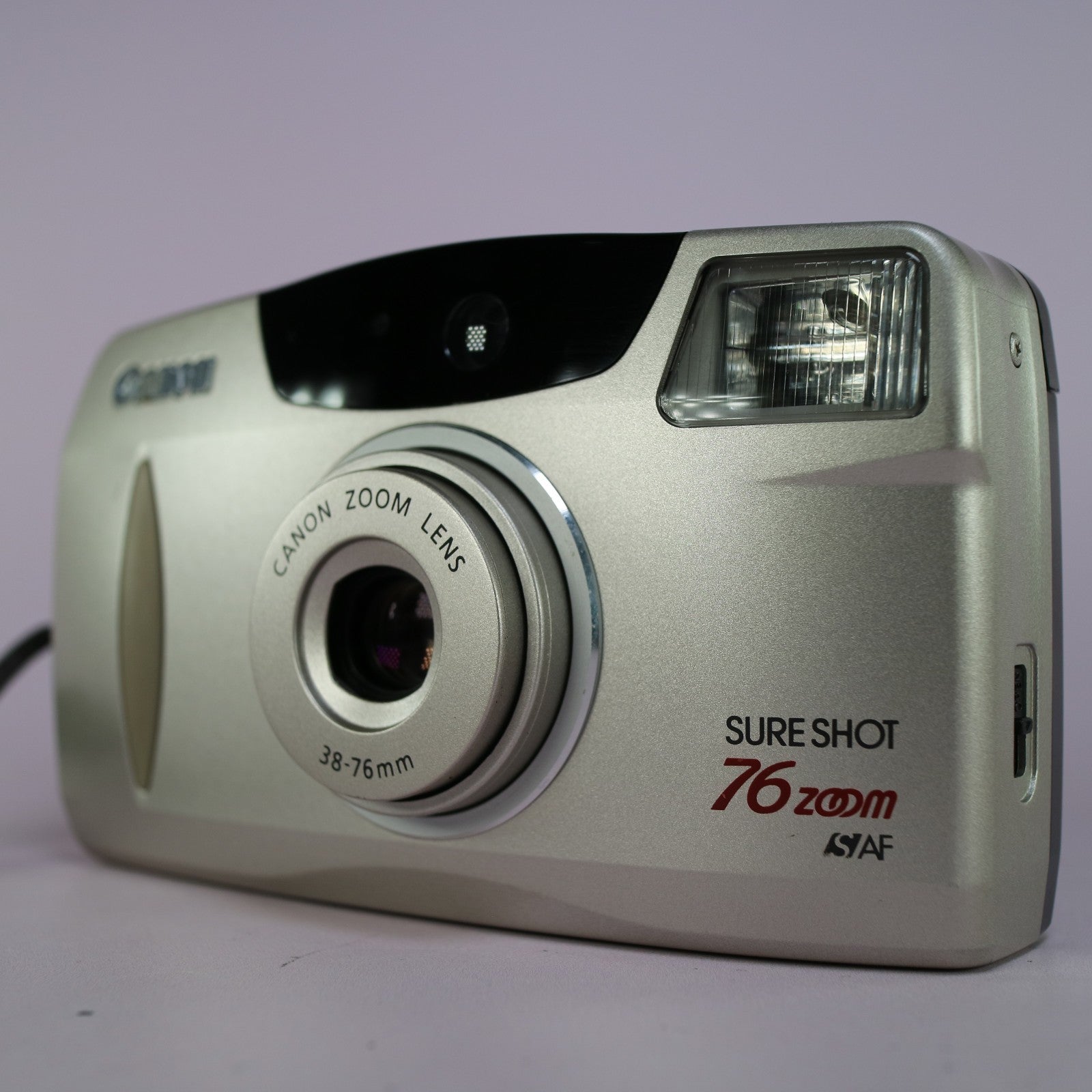 Canon Sure Shot 76 Zoom 35mm Film Point and Shoot Camera Silver Tested