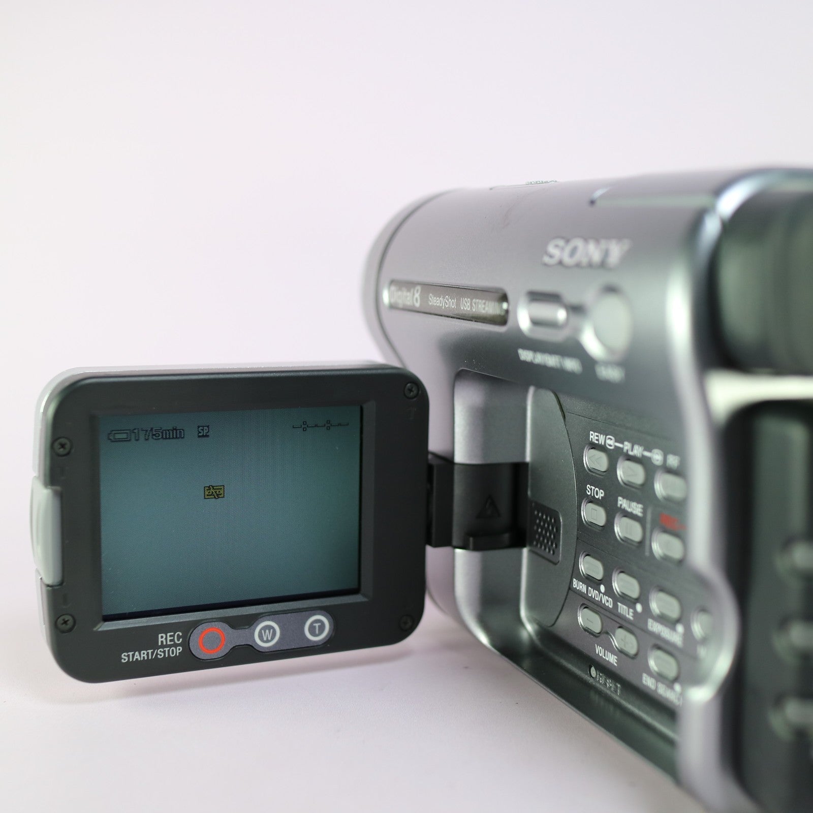 Sony Handycam DCR-TRV285E Handheld Digital8 8mm Camcorder Silver Tested Full Set