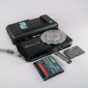 Casio Digital Camera Exilim EX-S200 14.1MP Blue Tested Full Working Set