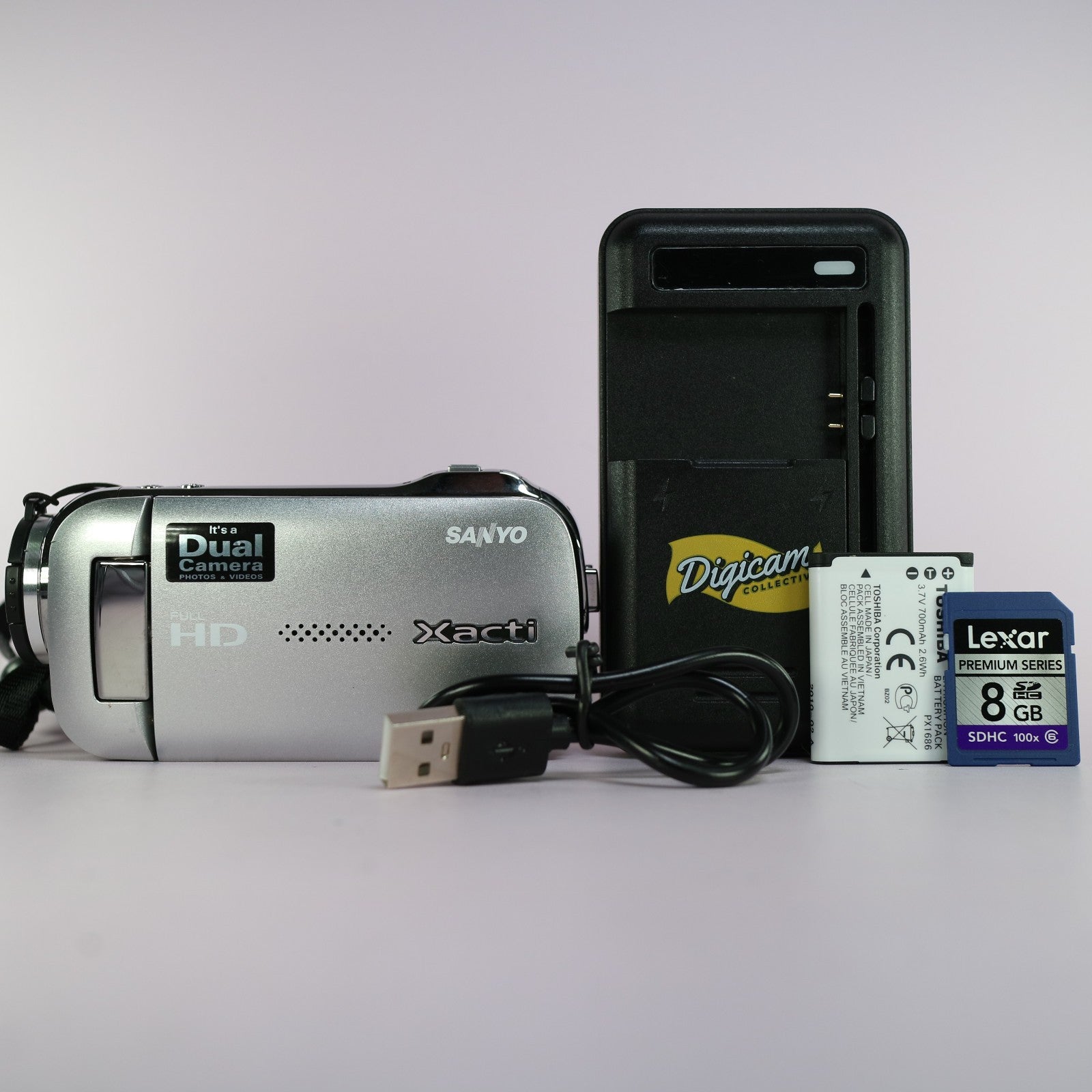 Sanyo Xacti VPC-GH1 Digital Camcorder Silver Tested Full Working Set