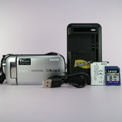Sanyo Xacti VPC-GH1 Digital Camcorder Silver Tested Full Working Set