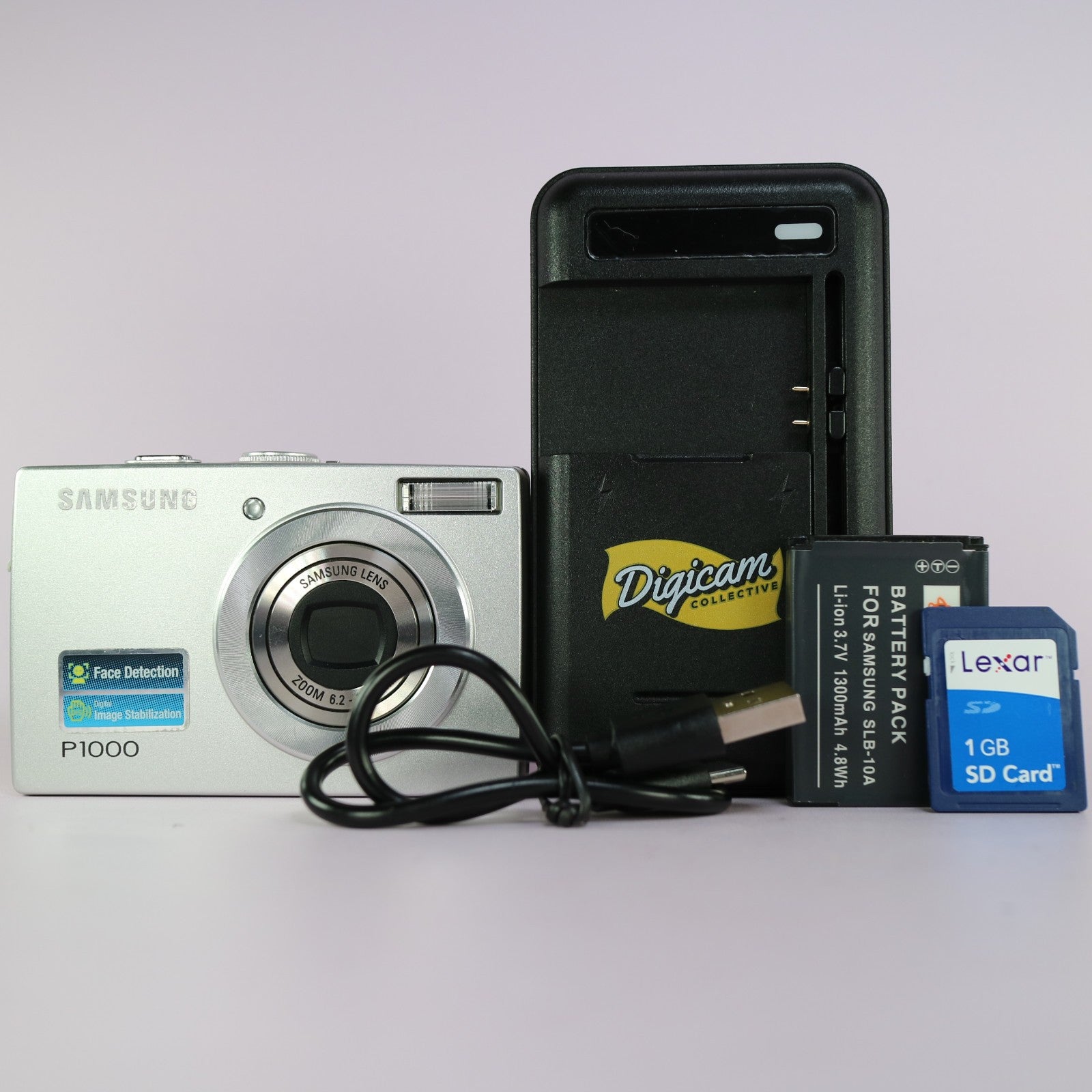 Samsung Digital Camera P1000 10.2MP Silver Tested Full Working Set