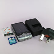 Sony Digital Camera Cybershot DSC-WX100 18.2MP Silver Tested Full Working Set