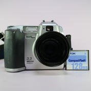 Seiko Epson Digital Bridge Camera PhotoPC 3000Z 3.3MP w/ Adapter Silver Tested