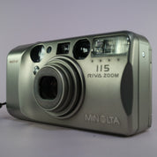 Minolta Riva Zoom 115 35mm Film Point and Shoot Camera Silver Tested