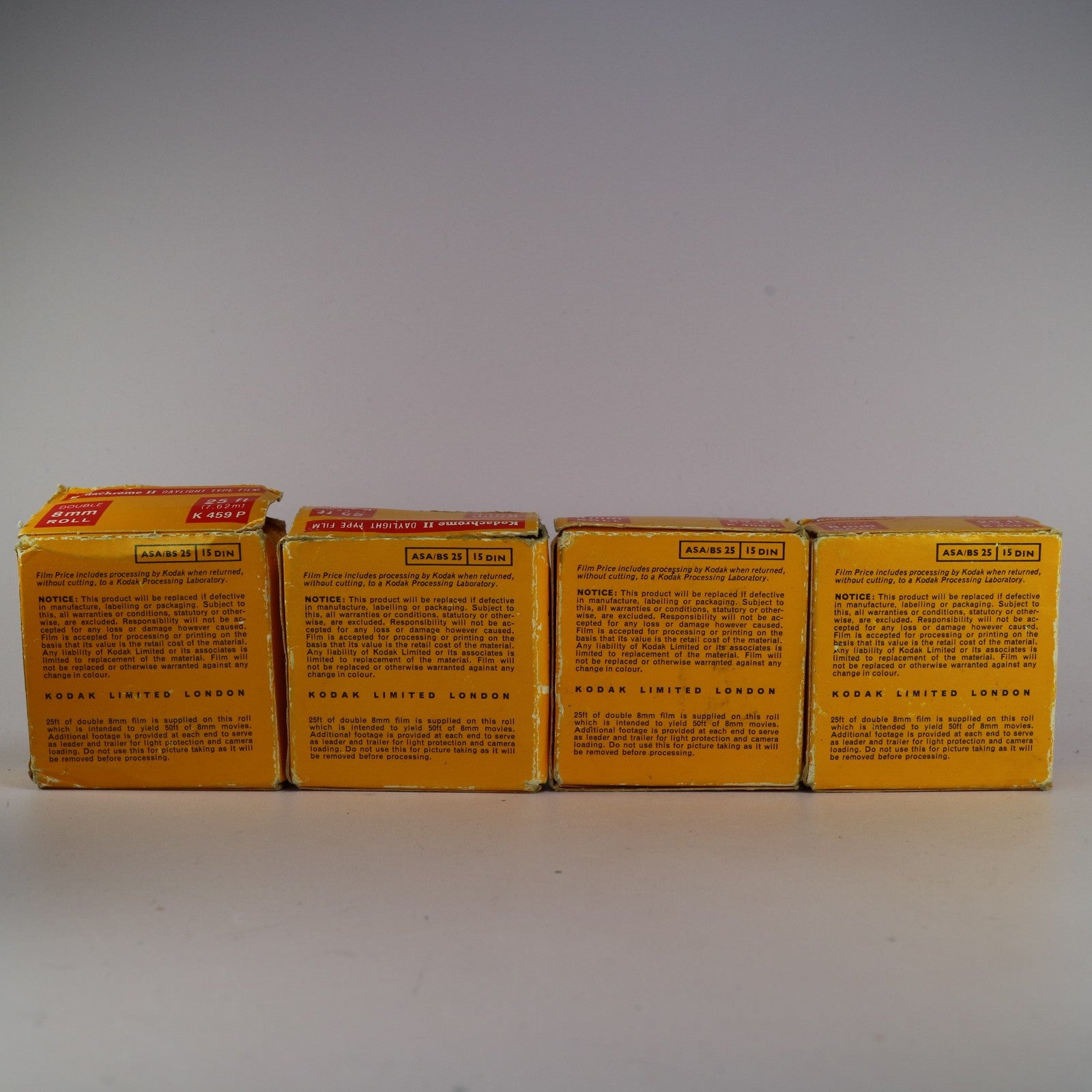 4x Kodachrome II Colour Movie 8mm Daylight Film 25ft Expired 1975
