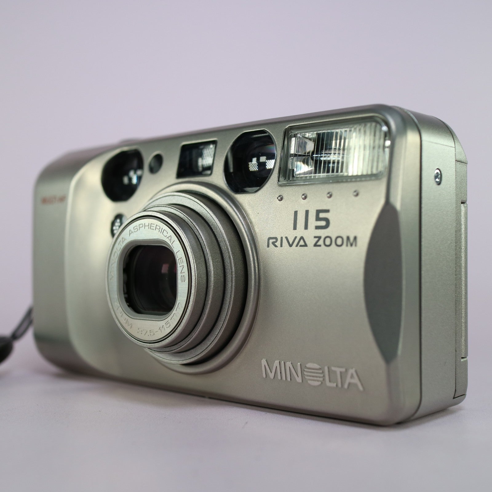 Minolta Riva Zoom 115 35mm Film Point and Shoot Camera Silver Tested