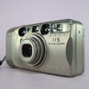 Minolta Riva Zoom 115 35mm Film Point and Shoot Camera Silver Tested