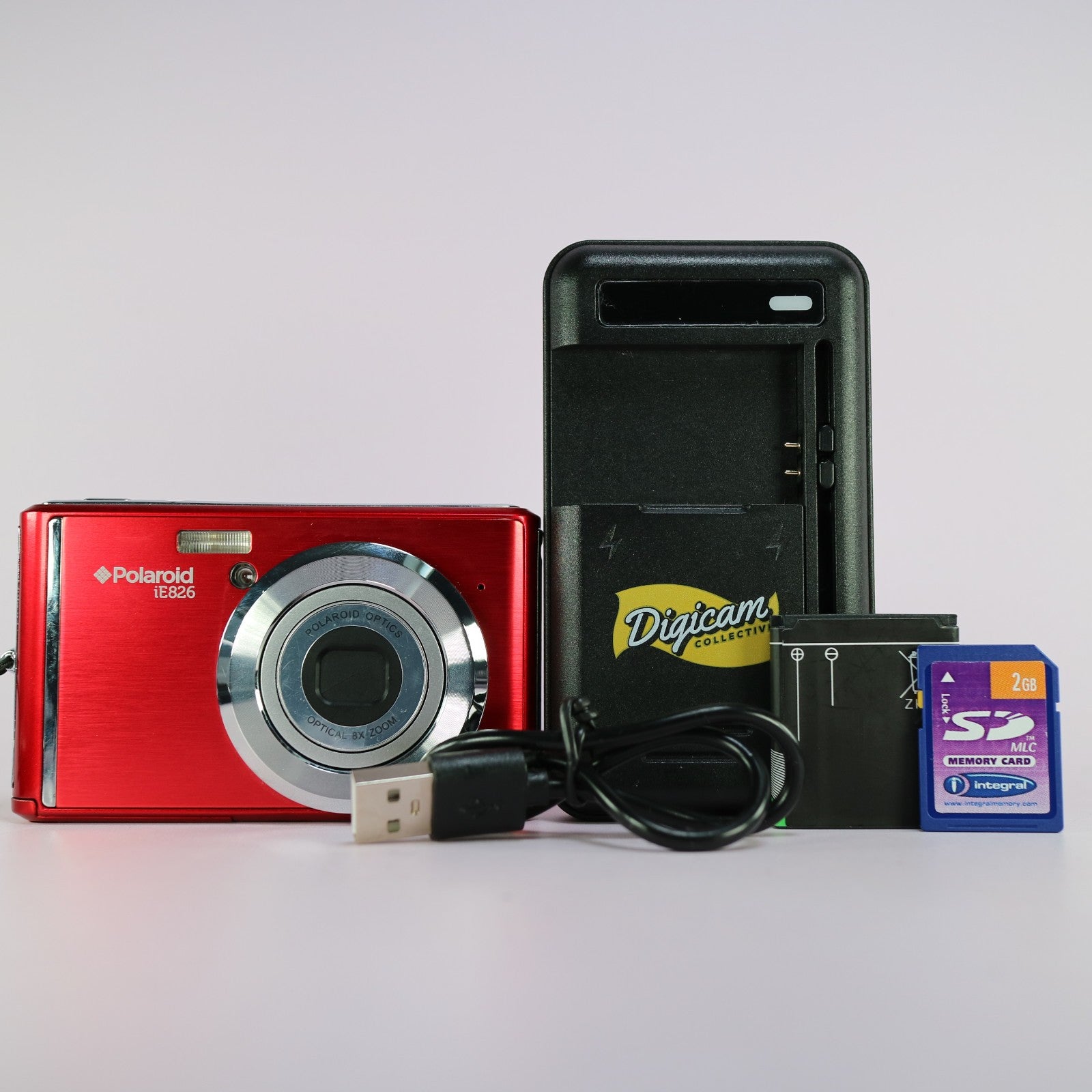 Polaroid Digital Camera iE826 18.1MP Red Tested Full Working Set