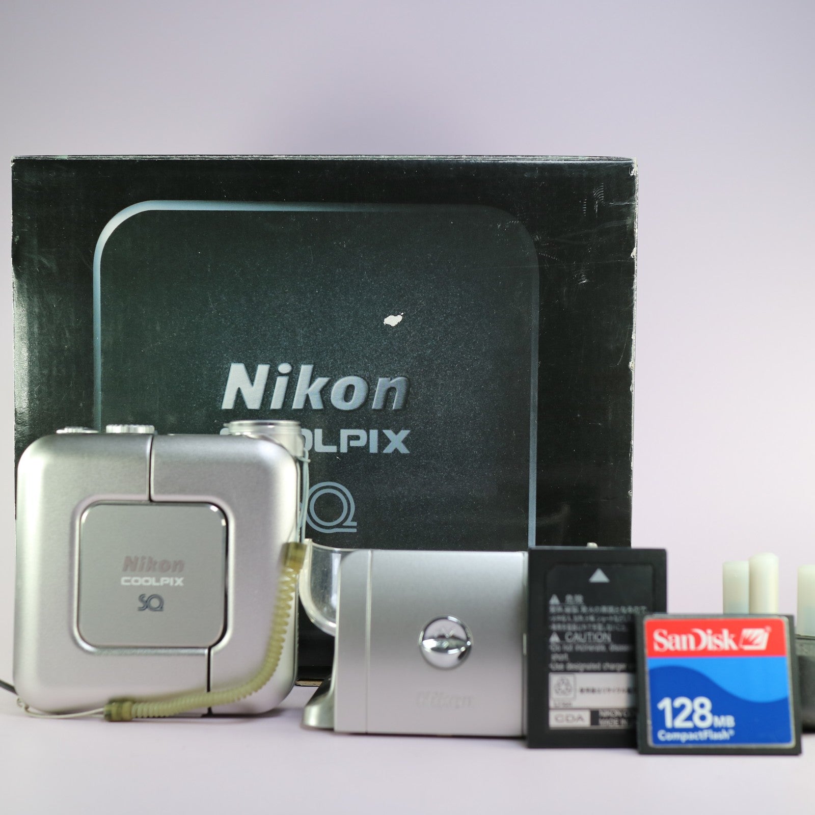 Nikon Coolpix SQ 3.1MP Digital Camera Silver Tested Full Working Set - Mint