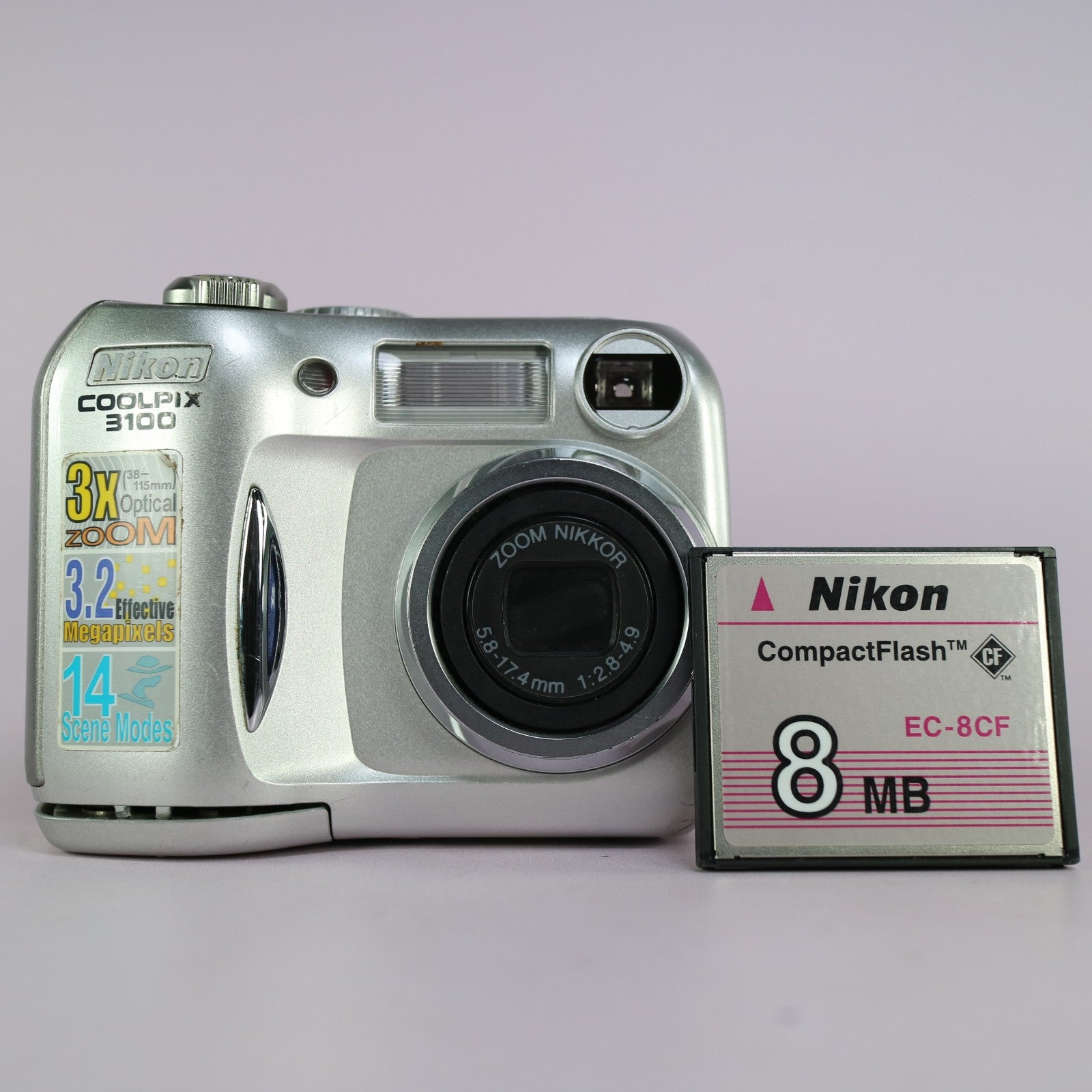 Nikon Digital Camera Coolpix 3100 3.2MP Silver Tested
