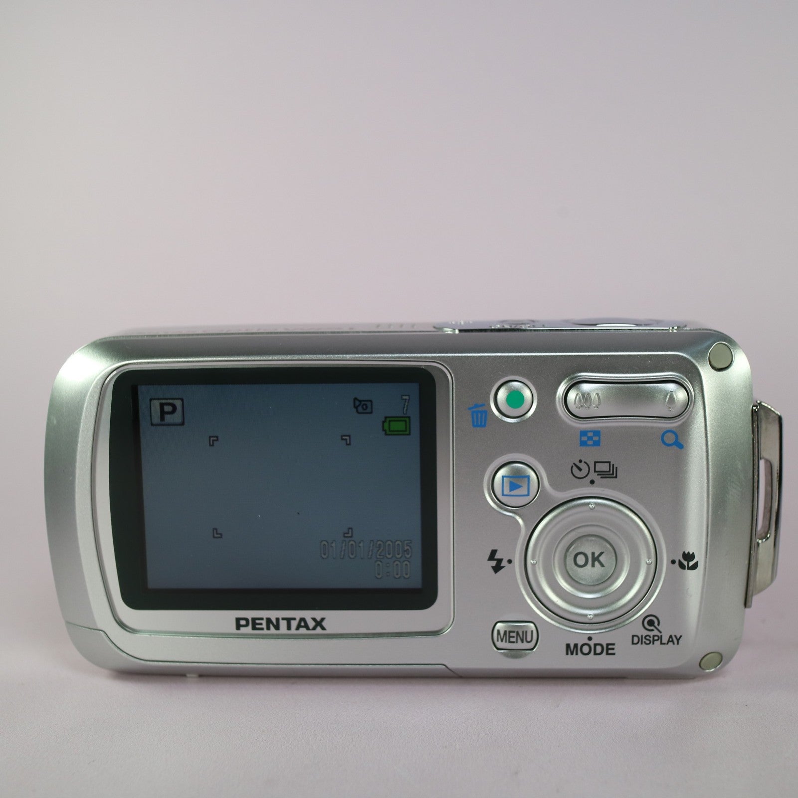 Pentax Waterproof Digital Camera Optio WPi 6.0MP Silver Tested Full Working Set
