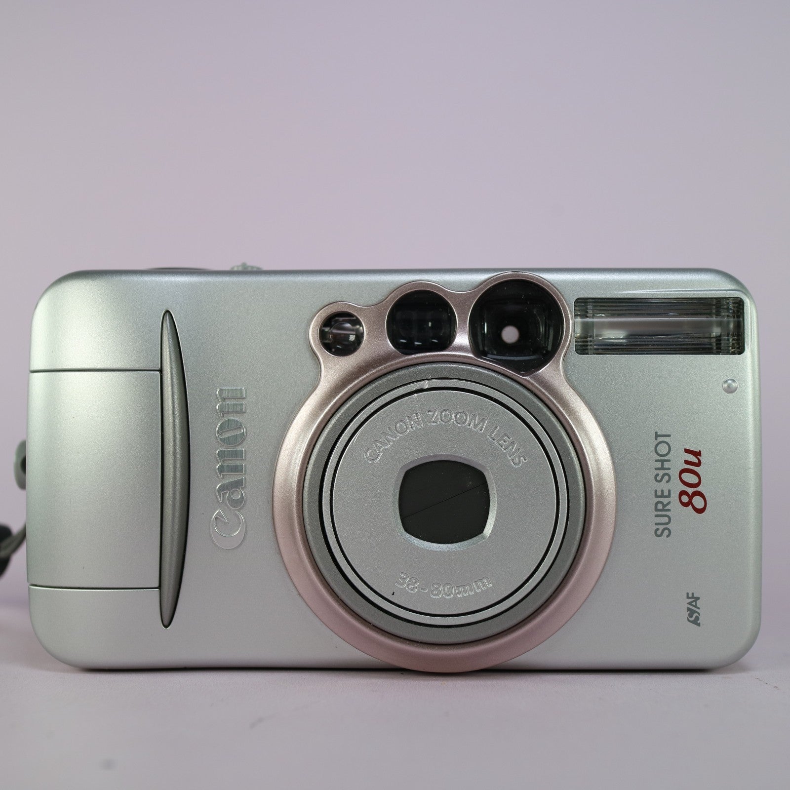 Canon Sure Shot 80u 35mm Film Point and Shoot Camera Silver Tested