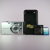 Panasonic Digital Camera Lumix DMC-FS11 14.1MP Silver Tested Full Working Set