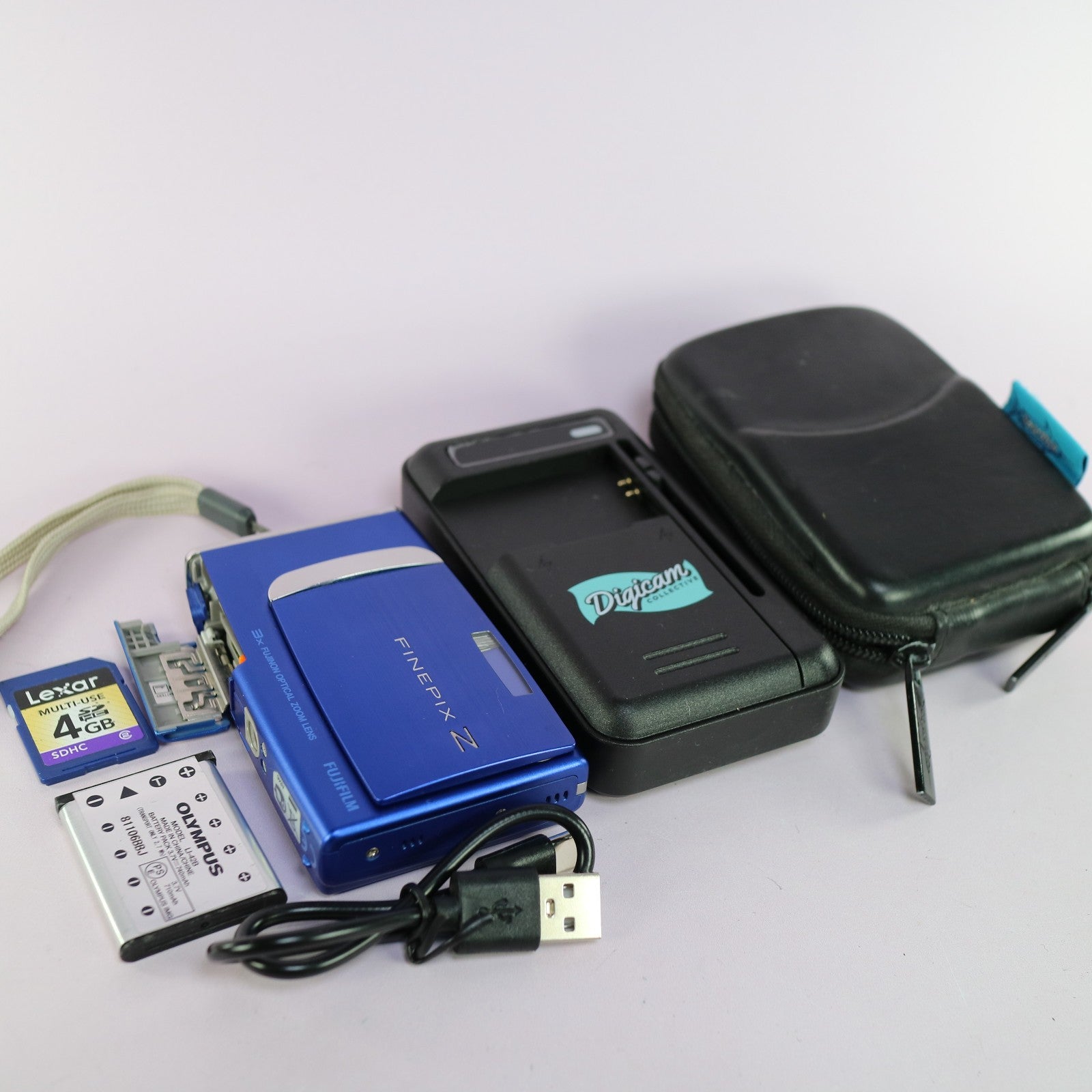 Fujifilm Digital Camera FinePix Z10fd 7.2MP Blue Tested Full Working Set