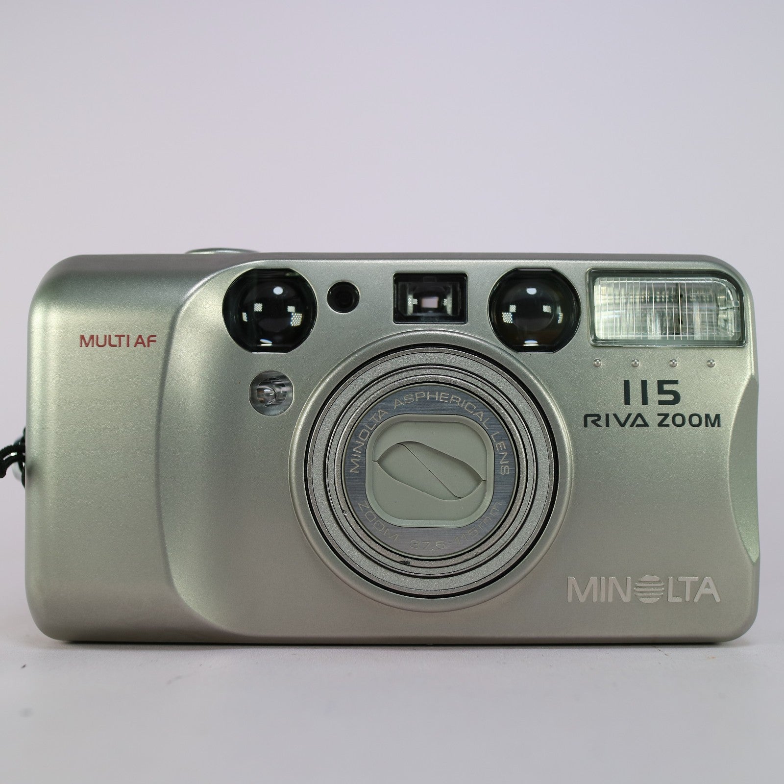 Minolta Riva Zoom 115 35mm Film Point and Shoot Camera Silver Tested