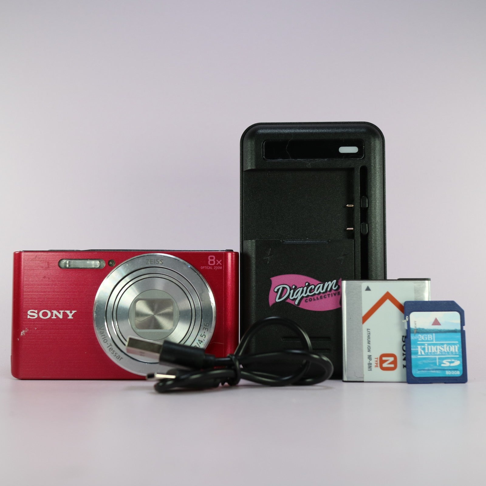 Sony Digital Camera Cybershot DSC-W830 20.1MP Pink Tested Full Working Set