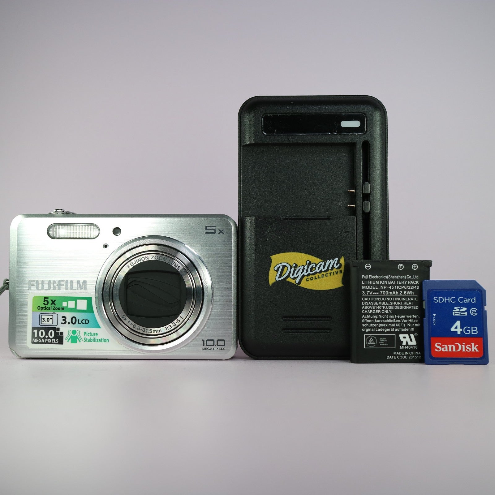 Fujifilm Digital Camera FinePix J120 10.0MP Silver Tested Full Working Set
