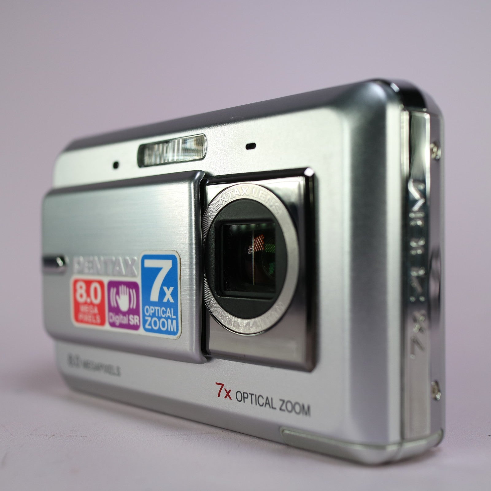 Pentax Optio Z10 8.0MP Compact Digital Camera Silver Tested w/ Battery + SD Card