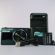 Samsung Digital WiFi Camera DV151F 16.2MP Selfie Screen Blue Tested Full Set