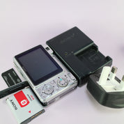 Sony Digital Camera Cybershot DSC-W110 7.2MP Silver Tested Full Working Set