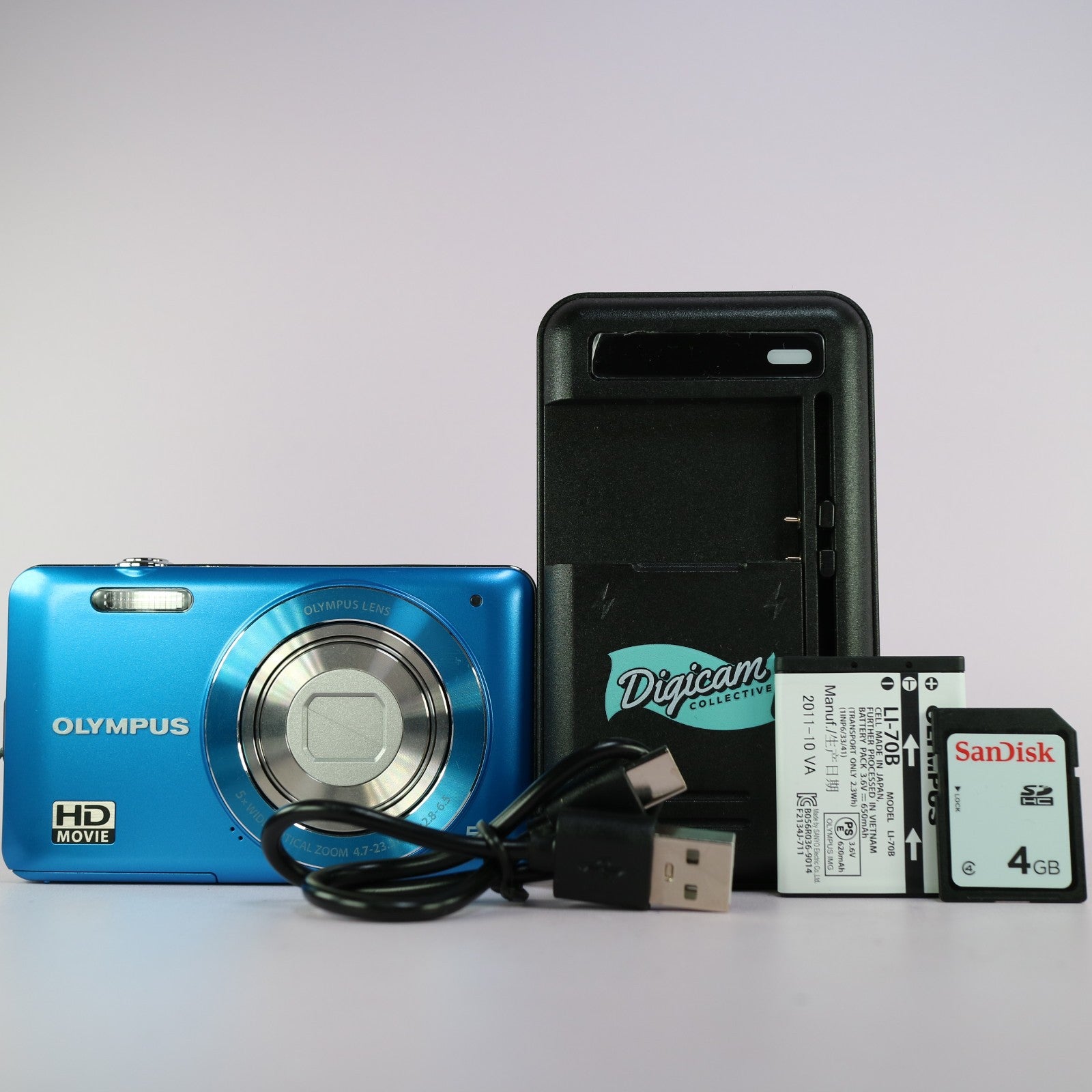 Olympus Digital Camera VG-120 14.0MP Blue Tested Full Working Set