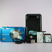 Olympus Digital Camera VG-120 14.0MP Blue Tested Full Working Set