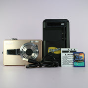 Sanyo VPC-E760 7.1MP Compact Digital Camera Gold Tested Full Working Set