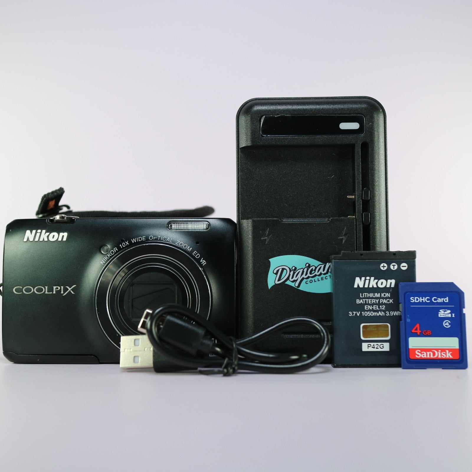 Nikon Digital Camera Coolpix S6300 16.0MP Black Tested Full Working Set