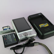 Casio Digital Camera Exilim EX-Z1050 10.1MP Silver Tested Full Working Set
