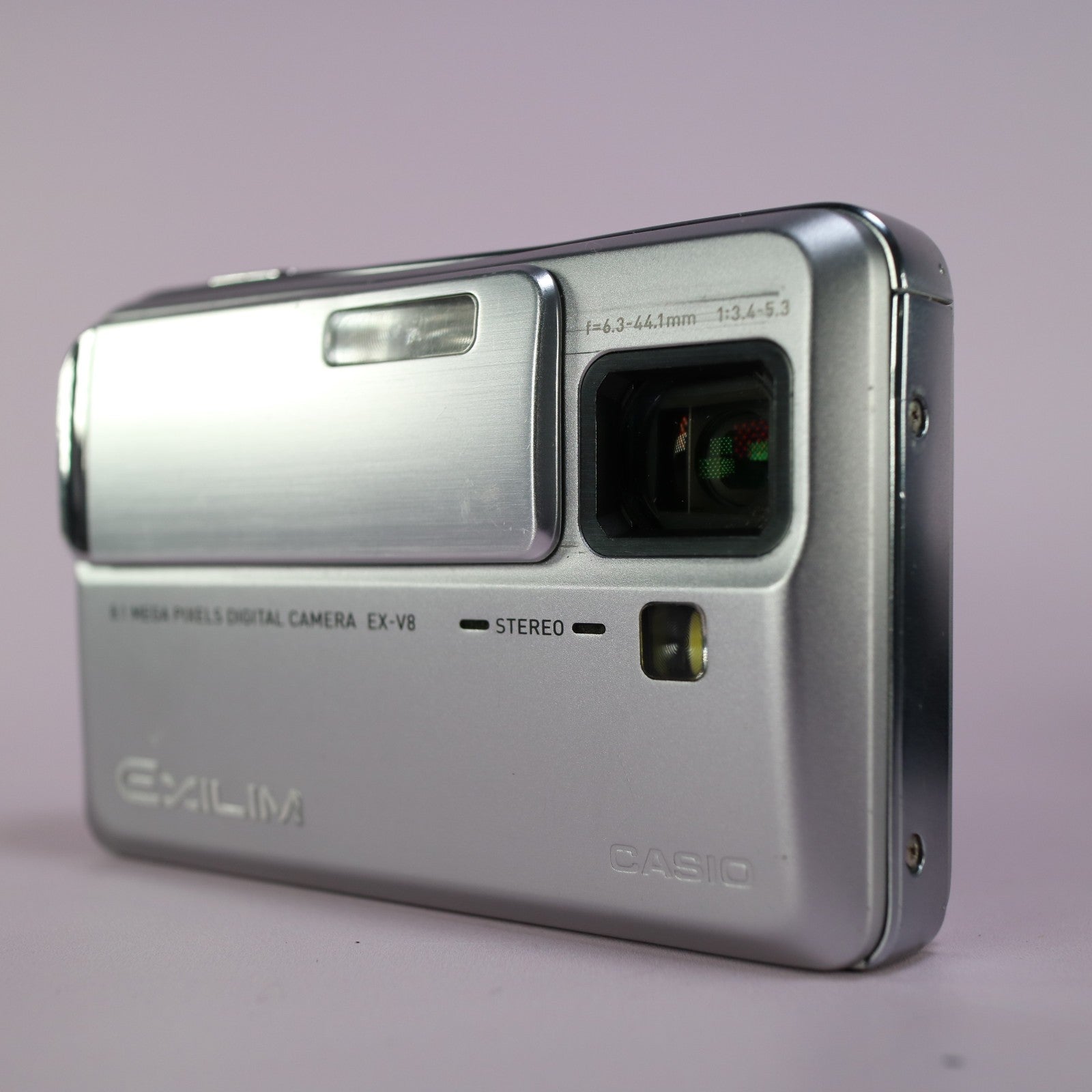 Casio Digital Camera Exilim EX-V8 8.1MP Silver Tested Full Working Set