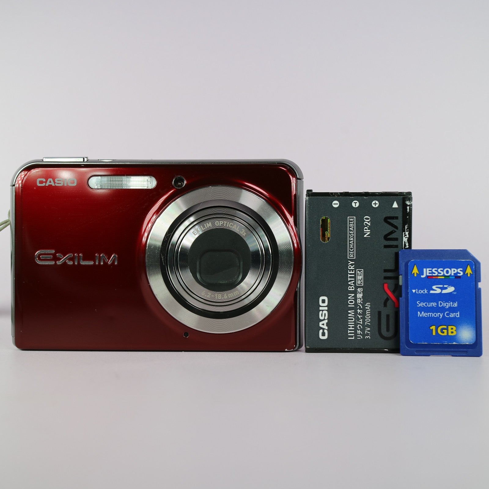 Casio Digital Camera Exilim EX-S880 8.1MP Red Tested Full Working Set